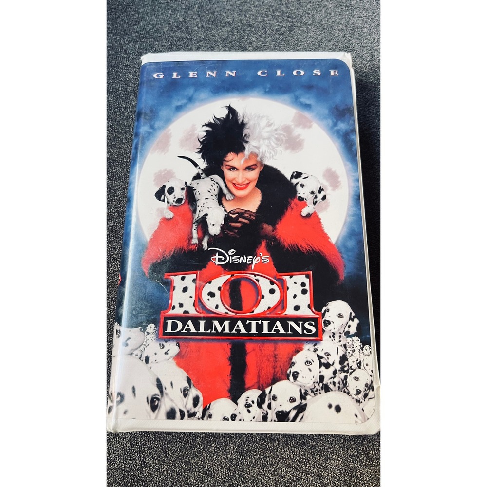 Disney 101 Dalmatians VHS Movie Glenn Close Live Action White Clamshell Case